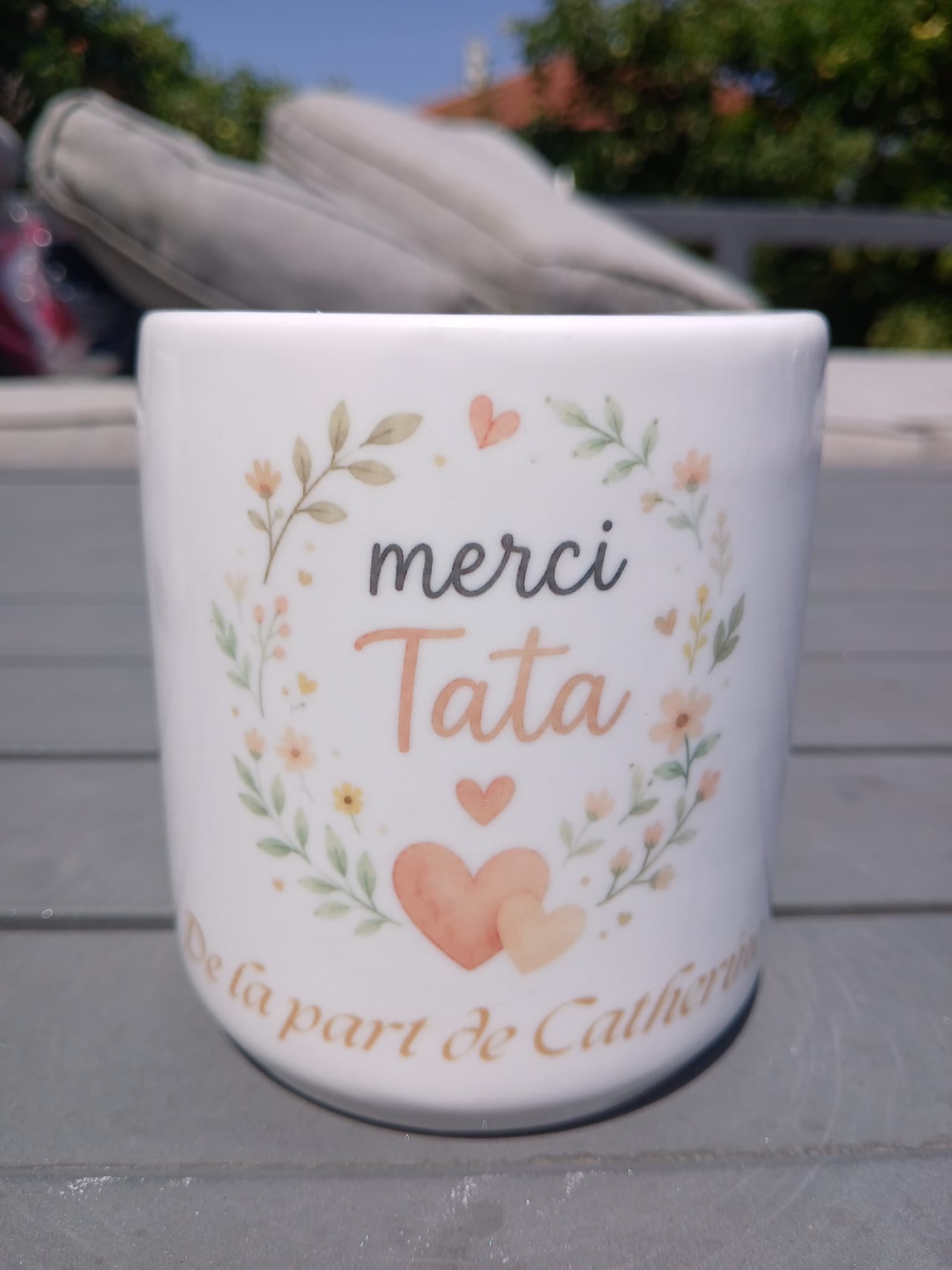Mug cœur personnalisé Nounou ou Tata