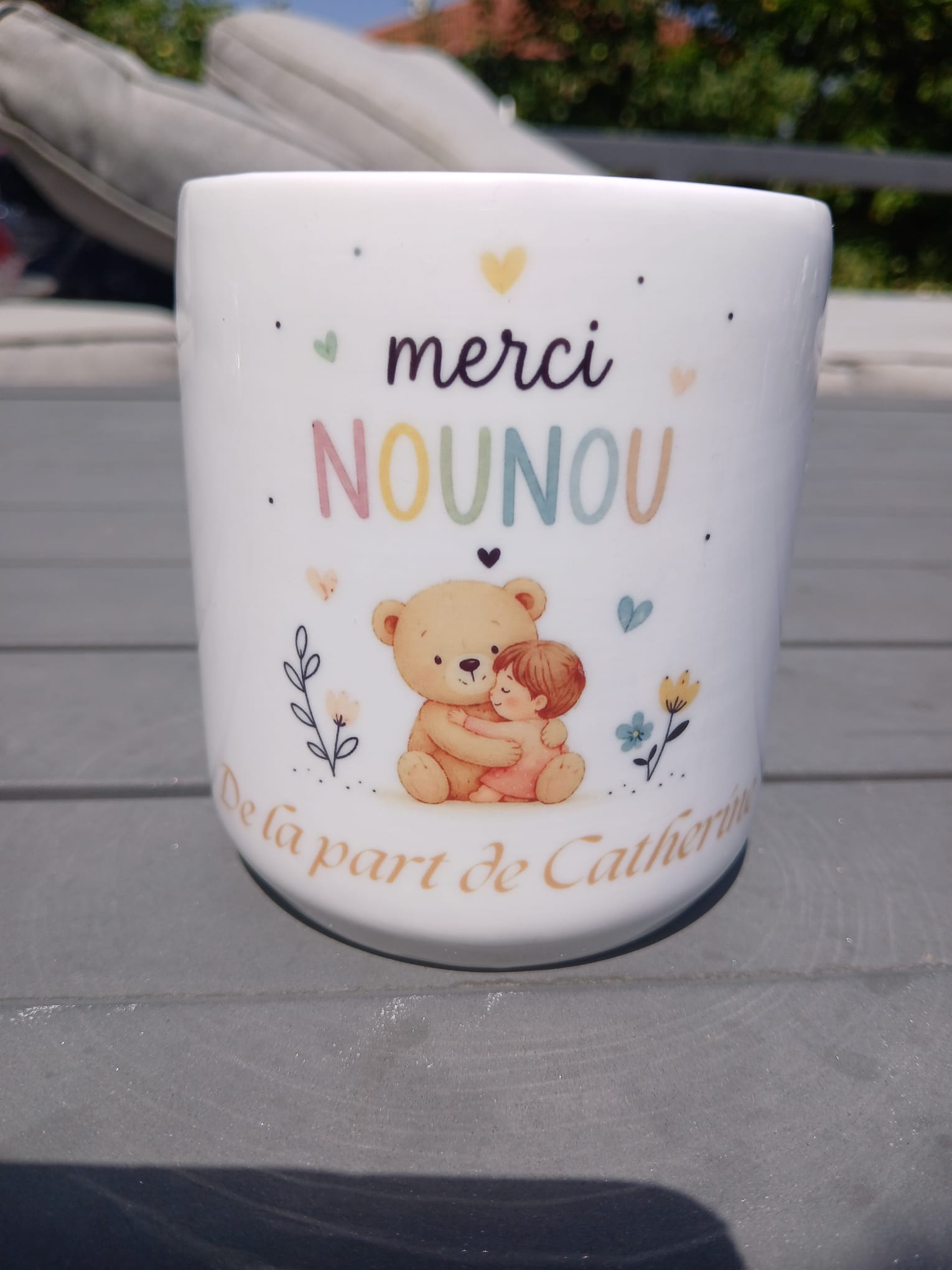 Mug cœur personnalisé Nounou ou Tata