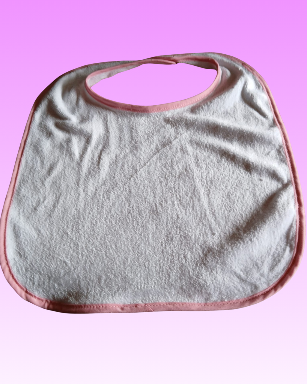 Large bib with blue or pink trim