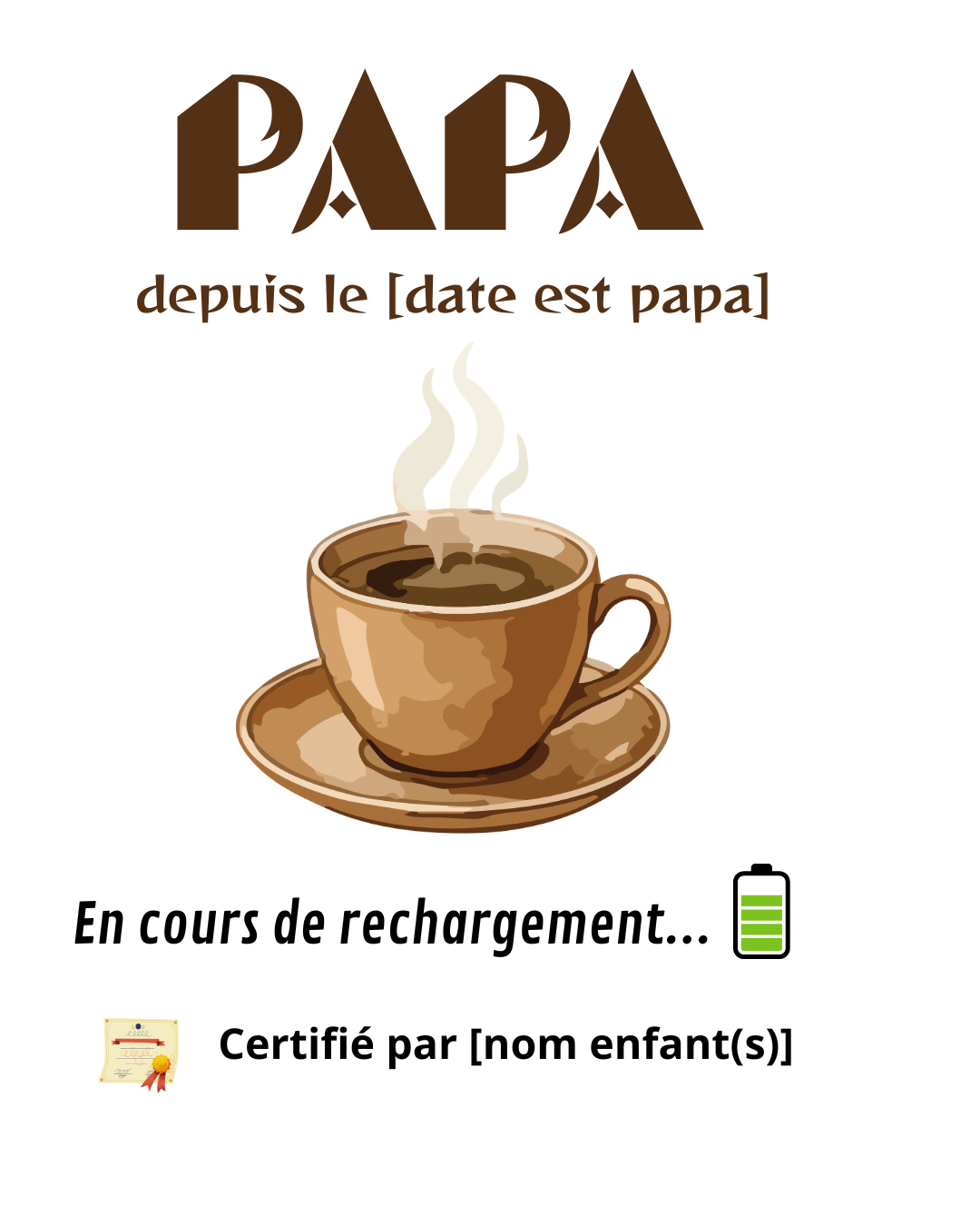 Mug spécial Fête des pères thème café