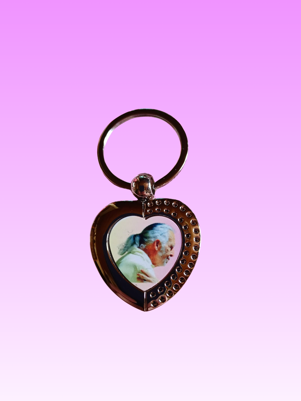 Metal heart keychain